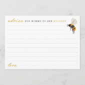Carte Conseil Elegant Bee and Honeycomb Baby shower Conseils (Devant)