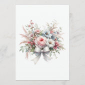 Carte Conseil Elégant Bow Floral Baby shower Maman-to-be (Dos)