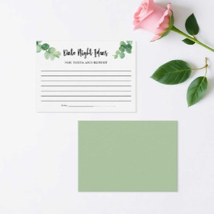 Carte Conseil Elégant Eucalyptus Date Night Ideas Fête des marié