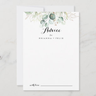 Carte Conseil Elégant Gold Green Mariage de calligraphie moderne