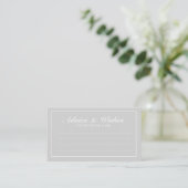 Carte Conseil Elegant Grey et Blanc Mariage Conseils et souhaits (Debout devant)