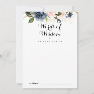 Carte Conseil Élégant hiver Floral Mariage Paroles de sagesse