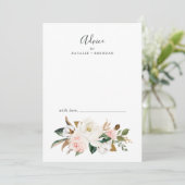 Carte Conseil Élégant Magnolia | Mariage blanc et blanc (Debout devant)