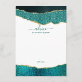 Carte Conseil Élégant Mariage d'âge Turquoise & Or (Devant)