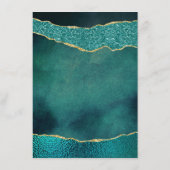 Carte Conseil Élégant Mariage d'âge Turquoise & Or (Dos)