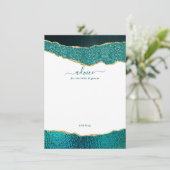 Carte Conseil Élégant Mariage d'âge Turquoise & Or (Debout devant)