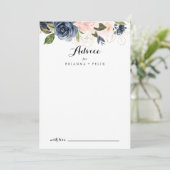 Carte Conseil Élégant Mariage de calligraphie florale d'hiver (Debout devant)