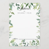 Carte Conseil Élégant Mariage de calligraphie Tropical Green Fol (Devant)