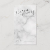 Carte Conseil Élégant Mariage de script en marbre 'Share a Memor (Devant)