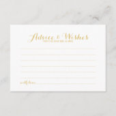 Carte Conseil Elegant Mariage de script or Conseils et Wish Card (Devant)