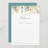 Carte Conseil Élégant Mariage Fleur sauvage (Devant / Derrière)