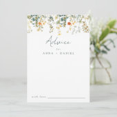 Carte Conseil Élégant Mariage Fleur sauvage (Debout devant)