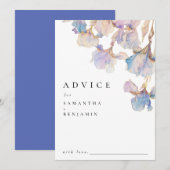 Carte Conseil Élégant Mariage floral Iris (Devant / Derrière)