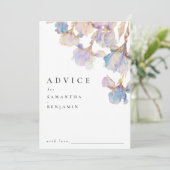Carte Conseil Élégant Mariage floral Iris (Debout devant)