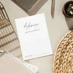 Carte Conseil Élégant Moderne Écriture Simple Minimal Mariage<br><div class="desc">Ces cartes de conseils élégantes et stylées feront une merveilleuse addition à vos fournitures de mariage / douche de mariée ! Personnalisez facilement le texte en cliquant sur l'option "personnaliser".</div>
