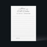 Carte Conseil Élégant noir de script moderne bien désirés<br><div class="desc">Annoncez votre histoire d'amour avec raffinement et style grâce à notre Elegant Modern Calligraphy Faire-part de mariage Suite, disponible exclusivement dans notre boutique Zazzle. Cette collection guidée présente un mélange harmonieux de design contemporain et d'allure intemporelle de la calligraphie signature, créant un ensemble d'invitation qui saisit l'essence de votre journée...</div>