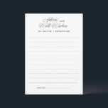 Carte Conseil Élégant noir de script moderne bien désirés<br><div class="desc">Annoncez votre histoire d'amour avec raffinement et style grâce à notre Elegant Modern Calligraphy Faire-part de mariage Suite, disponible exclusivement dans notre boutique Zazzle. Cette collection guidée présente un mélange harmonieux de design contemporain et d'allure intemporelle de la calligraphie signature, créant un ensemble d'invitation qui saisit l'essence de votre journée...</div>
