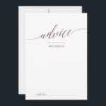 Carte Conseil Élégant Rose Mariage de calligraphie or<br><div class="desc">Cette élégante carte de conseil mariage en calligraphie or rose est parfaite pour un mariage simple et peut être utilisée pour n'importe quel événement. Le design rose vif est orné d'une affiche minimaliste ornée d'une typographie romantique et fantaisiste de feuille d'or rose. Ces cartes de conseil peuvent être utilisées comme...</div>