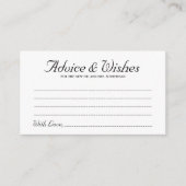 Carte Conseil Élégant Script Rustique Mariage Conseils & Wish Ca (Devant)