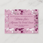 Carte Conseil Élégante Fête des mariées de fleurs de cerises ros (Dos)