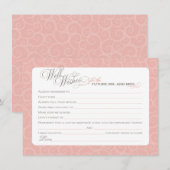 Carte Conseil Elégante Fête des mariées rose pâle (Devant / Derrière)