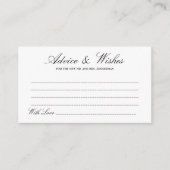 Carte Conseil Elégante Lucia Script Mariage Conseils & Wish Card (Devant)