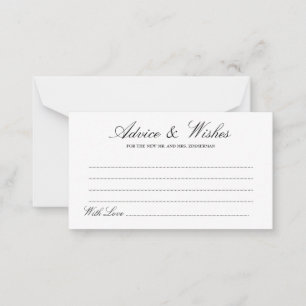Carte Conseil Elégante Lucia Script Mariage Conseils & Wish Card