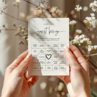 Carte Conseil EMERY Whimsical Trouver l'invité Bingo Game Card