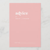 Carte Conseil Été rétro | Mariage rose pâle (Devant)