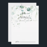 Carte Conseil Été Vert Eucalyptus Leaf Mariage bien souhaits<br><div class="desc">Cette carte de conseil aux feuilles d'eucalyptus vert d'été mariage est parfaite pour un mariage moderne. Le design présente de magnifiques feuilles d'eucalyptus verts peints à la main, inspirant le charme naturel. Ces cartes sont parfaites pour un mariage, une douche nuptiale, un baby shower, une fête de remise de diplômes...</div>