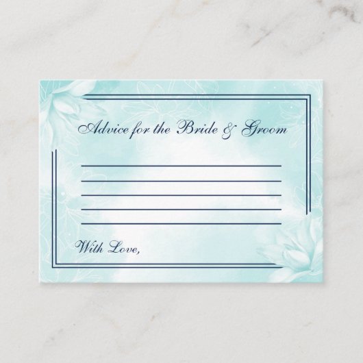 Carte Conseil Ethereal Crystal Blue Magnolia, Mariage (Devant)