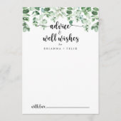 Carte Conseil Eucalyptus Vert Minimaliste Mariage bien souhaits (Devant)