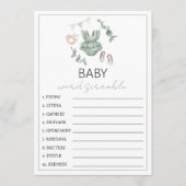 Carte Conseil Eucalyptus vêtements baby shower mot brouiller (Devant)