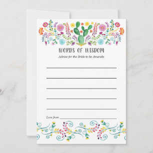 Carte Conseil Fête de mariage mexicaine florale colorée