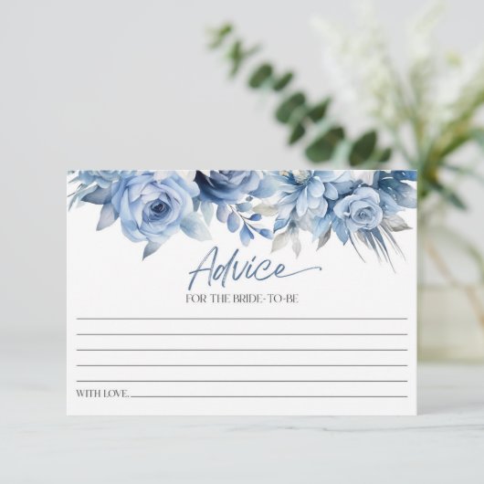 Carte Conseil Fête des mariées à fleurs bleu foncé (Debout devant)