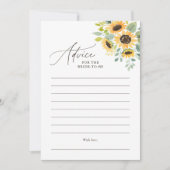 Carte conseil Fête des mariées de tournesol d'aqua (Devant)