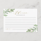 Carte Conseil Fête des mariées de verdure et de fleurs blanches (Devant)