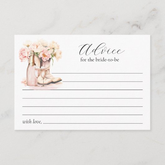 Carte Conseil Fête des mariées des bottes pour fille Conseils à (Devant)