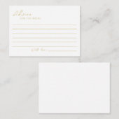 Carte Conseil Fête des mariées élégante Or Delicate (Devant / Derrière)