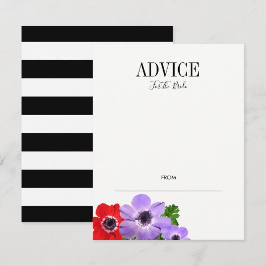 Carte conseil Fête des mariées florale Aquarelle (Devant / Derrière)