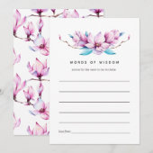 Carte Conseil Fête des mariées florale de Magnolia rose (Devant / Derrière)