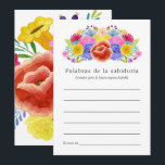 Carte Conseil Fête des mariées Florale espagnole Fiesta<br><div class="desc">Carte conseil fiesta nuptiale aquarelle florale fiesta conçu pour être rapidement et facilement customisé en espagnol.</div>