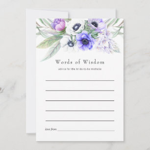 Carte Conseil Fête des mariées florale Pastel Violet
