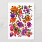 Carte Conseil Fête des mariées florale violette et orange (Dos)