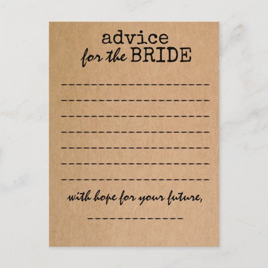 Carte conseil Fête des mariées Kraft (Devant)