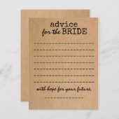 Carte conseil Fête des mariées Kraft (Devant / Derrière)