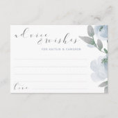 Carte Conseil Fête des mariées mariage Dusty bleu gris aquarelle (Devant)