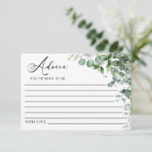 Carte Conseil Fête des mariées Plante Eucalyptus Vert (Debout devant)