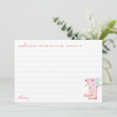 Carte Conseil Fête des mariées Rustic Rose Pluie Boots & Flowers (Debout devant)
