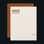 Carte Conseil Fête des mariées simple typographie en terre cuite<br><div class="desc">Personnalisez le texte personnalisé ci-dessus. Vous pouvez trouver d'autres éléments de coordination dans notre collection "Simple Terracotta Typography Fête des mariées". ***VEUILLEZ NOTER : TOUT LE MOT ET LE TEXTE ET LA COULEUR ARRIÈRE - PLAN SONT MODIFIABLES. Vous pouvez modifier tous les mots et vous pouvez également modifier la couleur...</div>